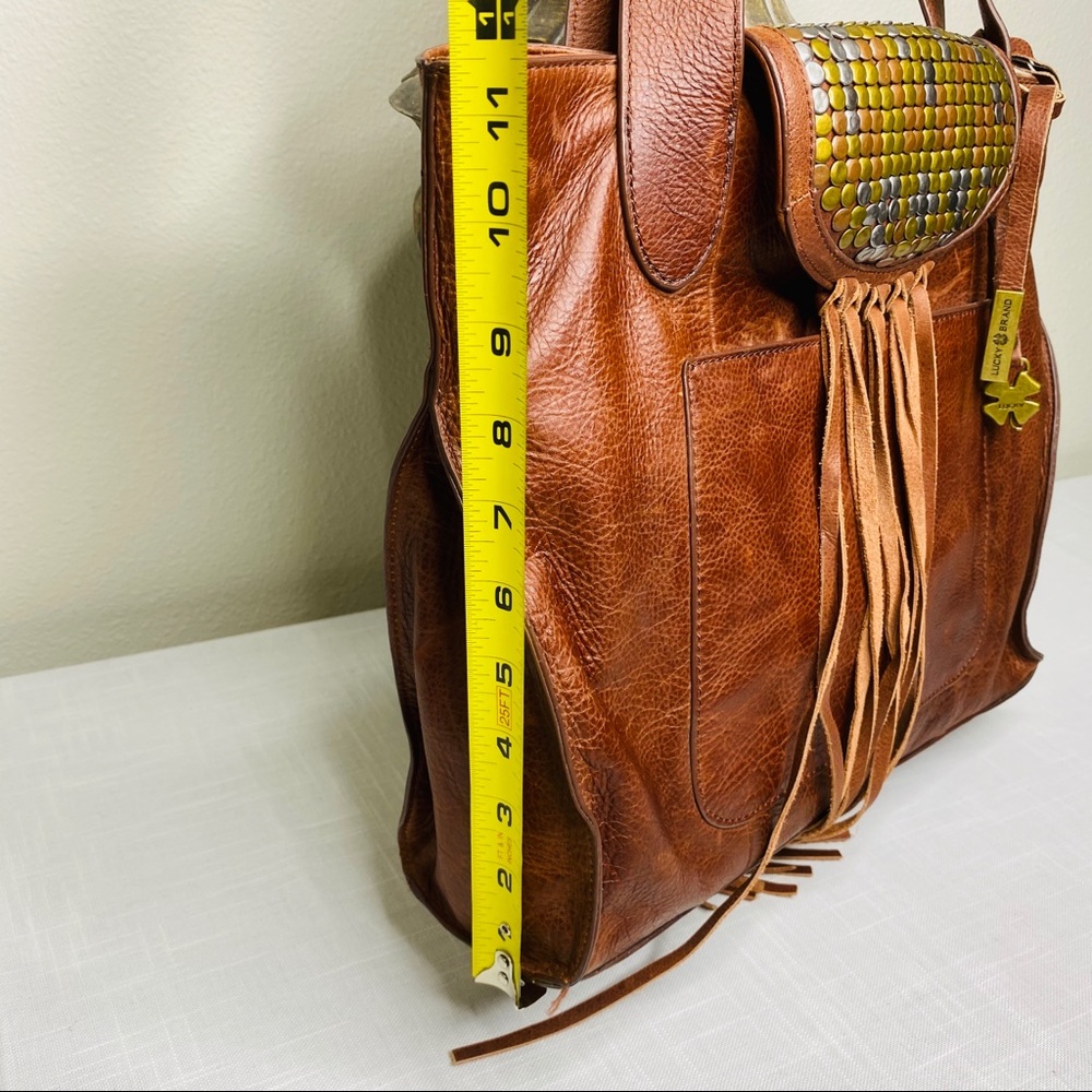 Lucky Brand Tan Tote with Sequin Flap - Picture 11 of 15